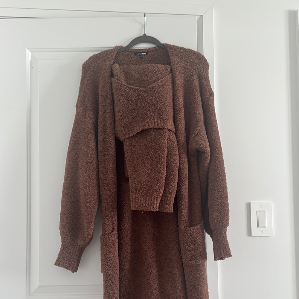 Fashion Nova Brown Cardigan Sweater